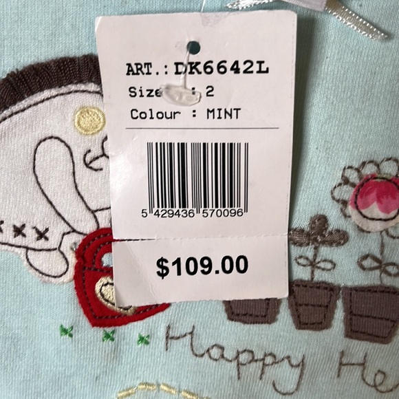 Mini car, kids shirt, mint, size two, new with tags - Picture 4 of 6